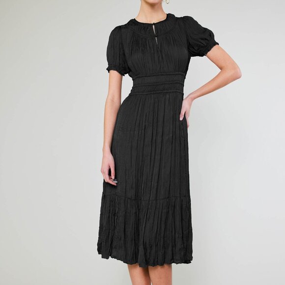 NWT - Brooklyn Pleated Midi Dress - Black - Size L - Picture 1 of 9